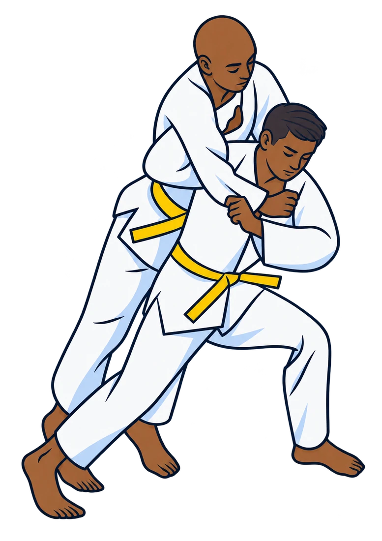 Morote-seoi-nage avec barrage
